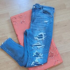 American Eagle Outfitters Ripped Blue Skinny Jeans